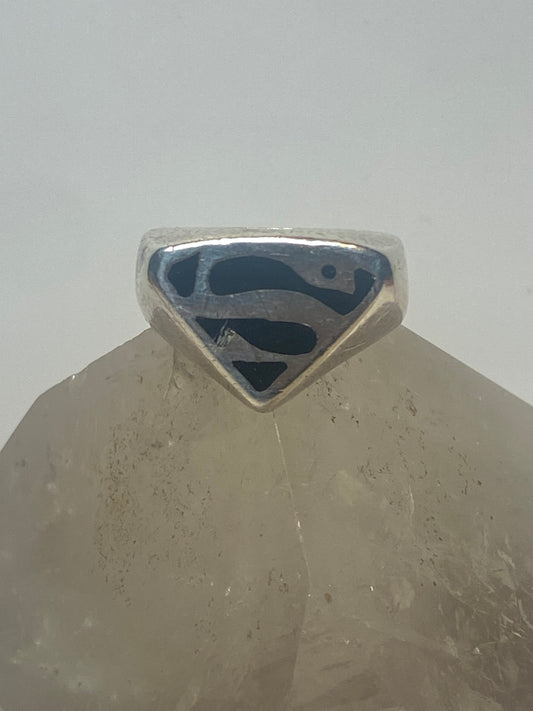 Superman ring vintage sterling silver women men