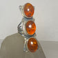 long amber ring southwest sterling silver band women
