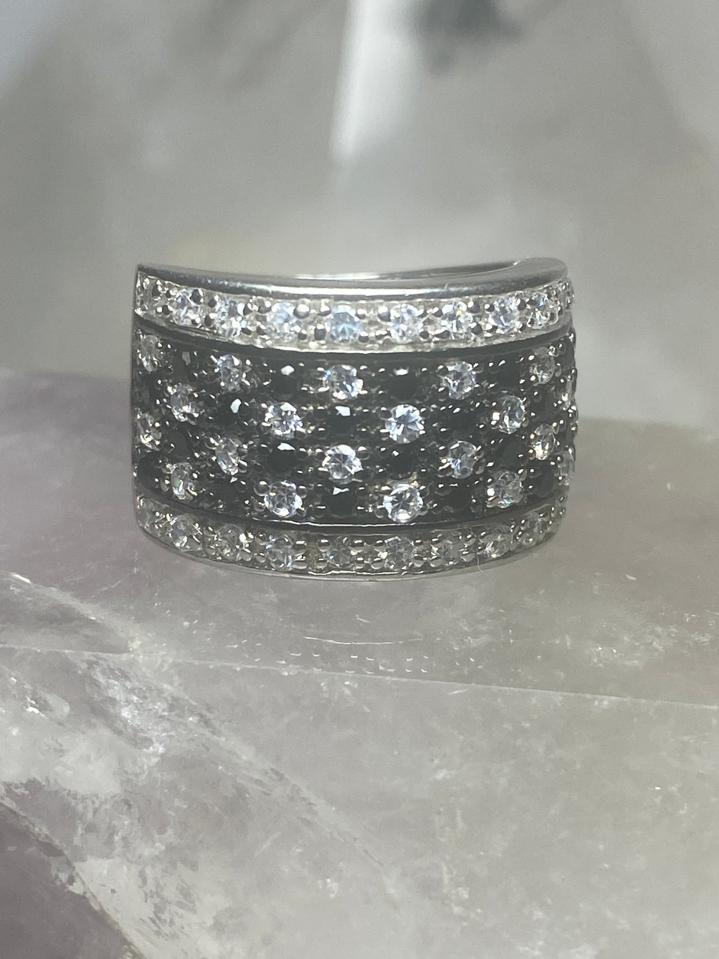 Checkerboard ring size 5.50 cocktail band  sterling silver women girls