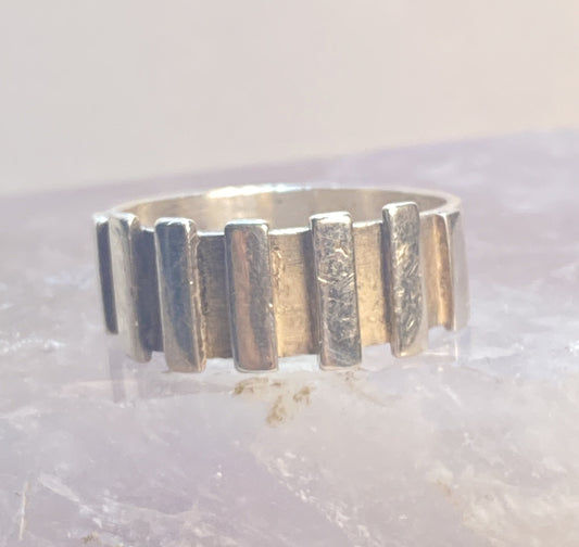 Striped ring size 6.75 vertical thumb band sterling silver girls women