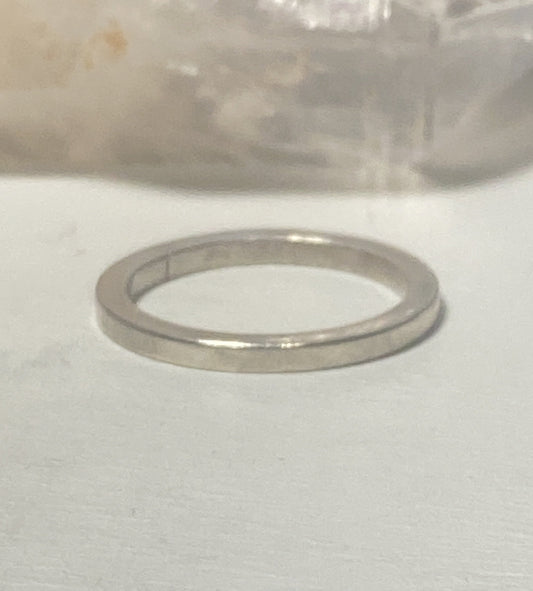 Plain ring flat modern slick stacker band sterling silver women girls