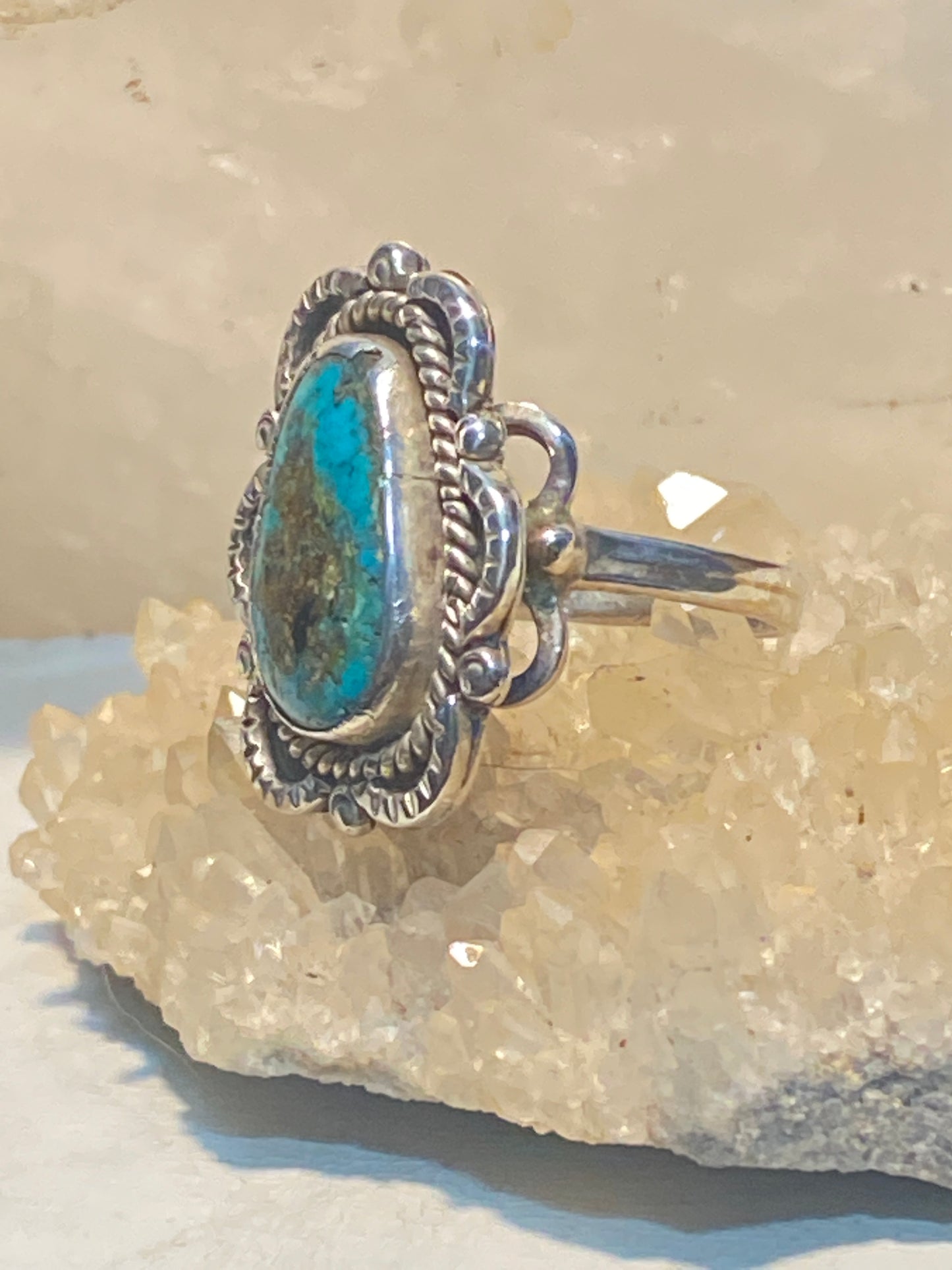 Turquoise Ring size 7.50 Navajo southwest sterling silver women