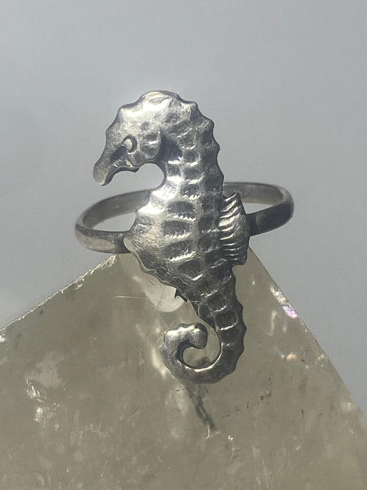 seahorse ring  size 2.74=5 sterling silver women girls