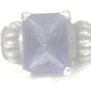 Vintage Purple Faceted Ring Sterling Silver  Size 5.75
