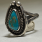 Turquoise ring Navajo pinky children girls sterling silver ring