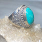 Turquoise ring size 10.75 boho sterling silver women men