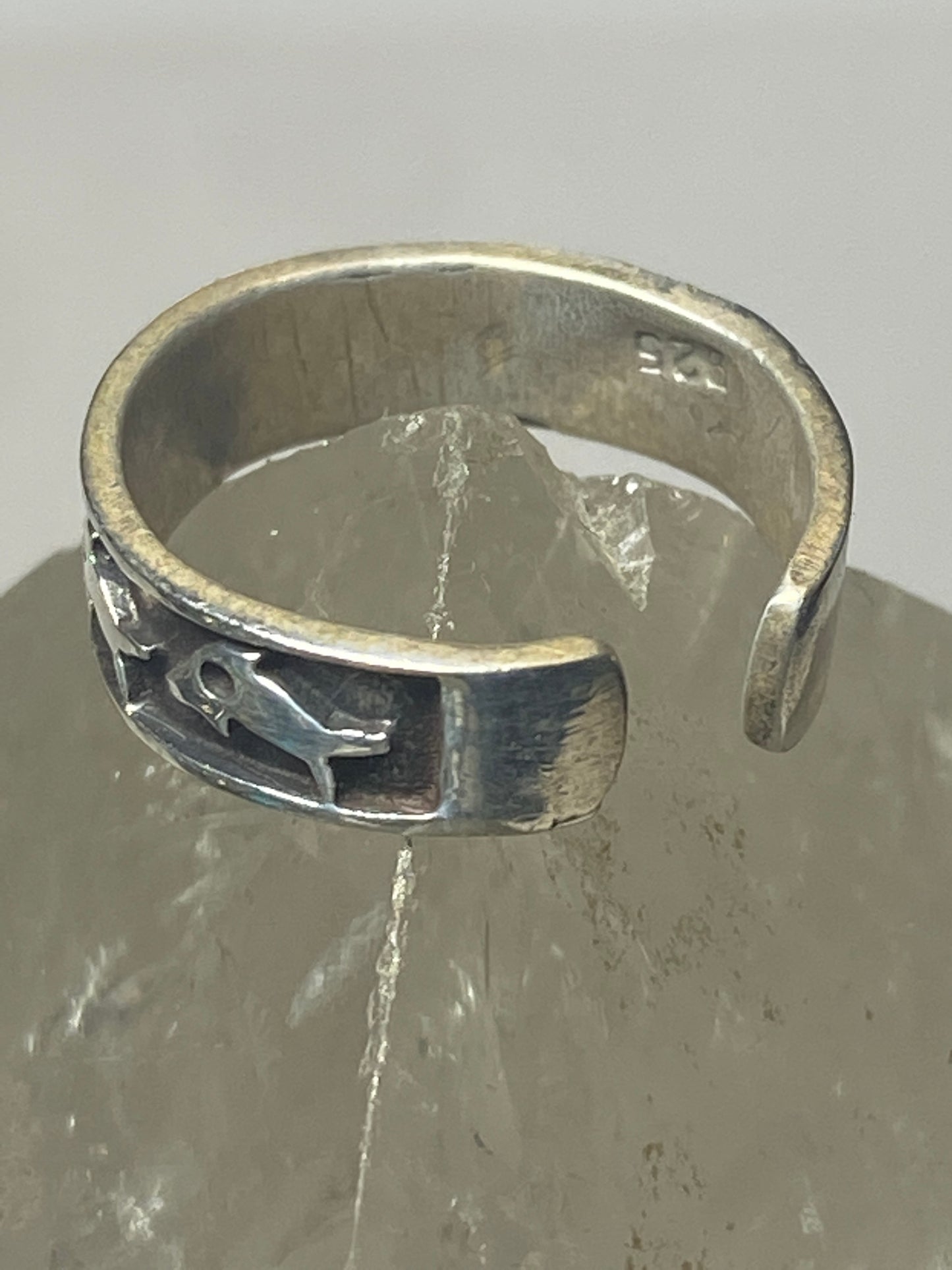 Toe ring dolphin band ocean sterling silver women girls