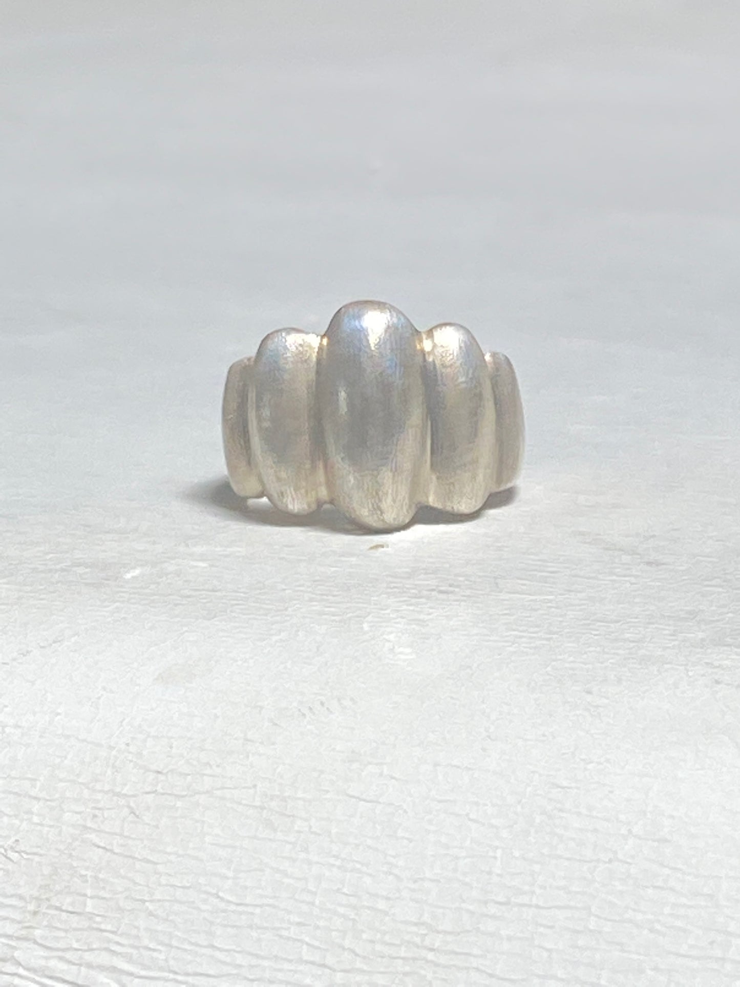 Fluted ring sterling silver chunky band women