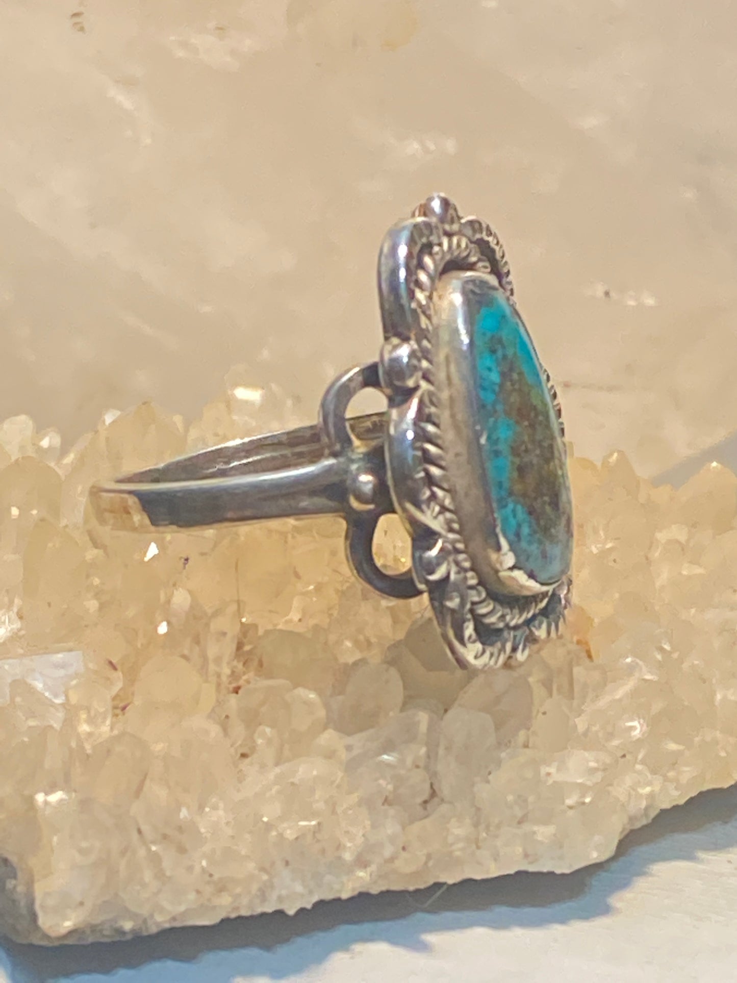 Turquoise Ring size 7.50 Navajo southwest sterling silver women