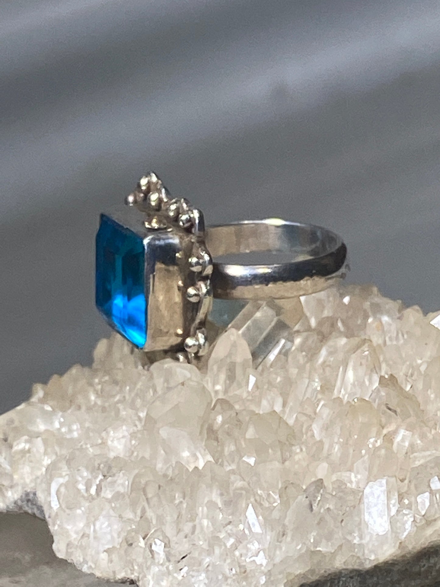 Blue Topaz? ring  size 6.50 cocktail sterling silver women girls