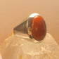 Coral ring size 6.50 solid band sterling silver men women