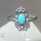 Turquoise ring southwest pinky floral leaves blossom baby children women girls  m