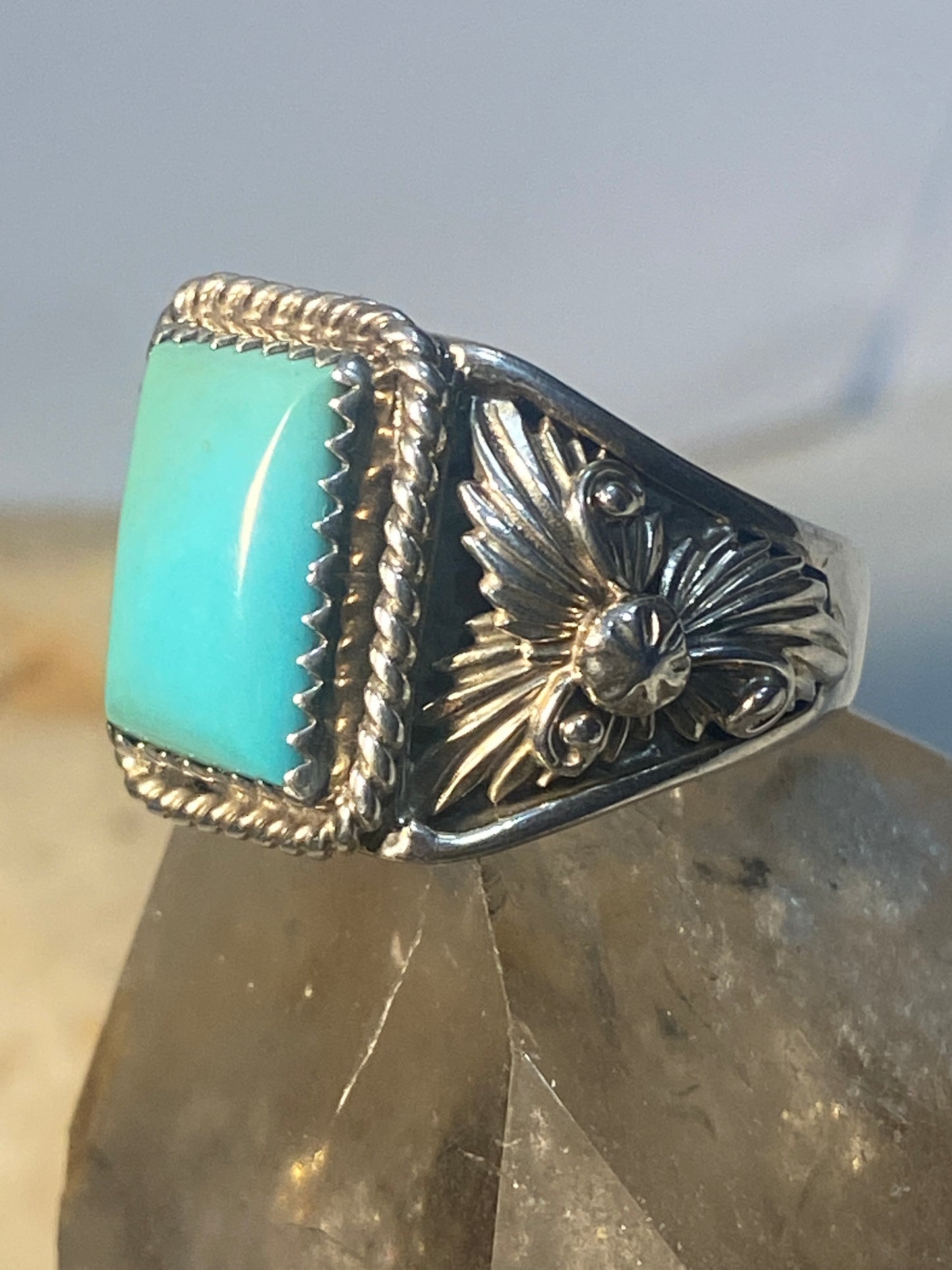 Turquoise ring southwest  sterling silver women men