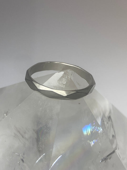 Stacker ring geometric slender band  sterling silver women girls b