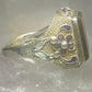 Tiger eye ring floral Chinese export enamel sterling silver women girls