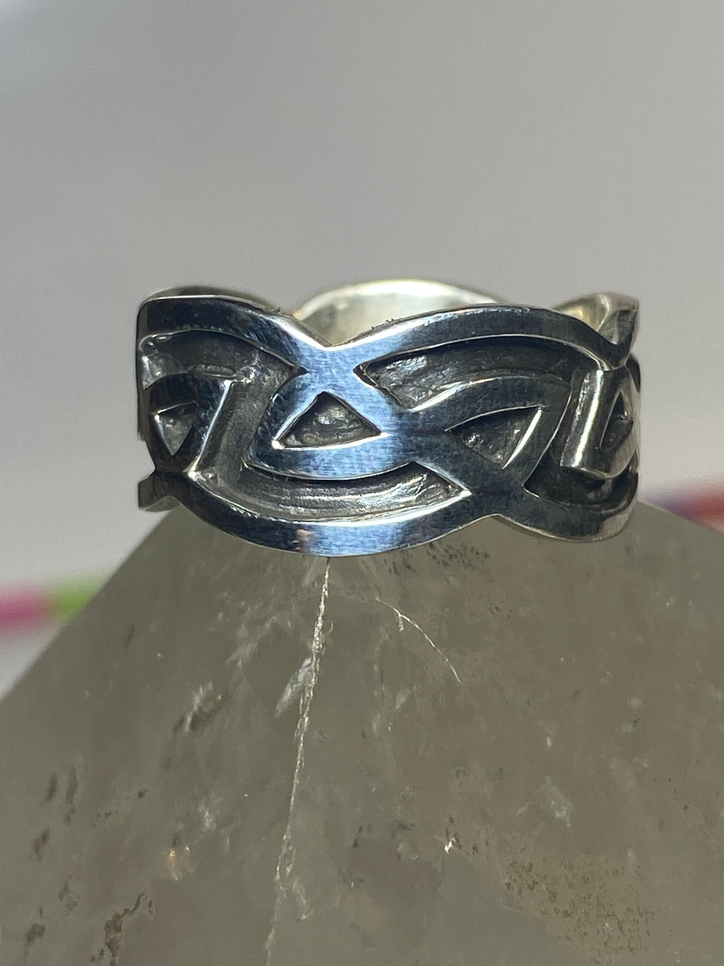 Celtic knot ring size 8.25 rope band sterling silver women men