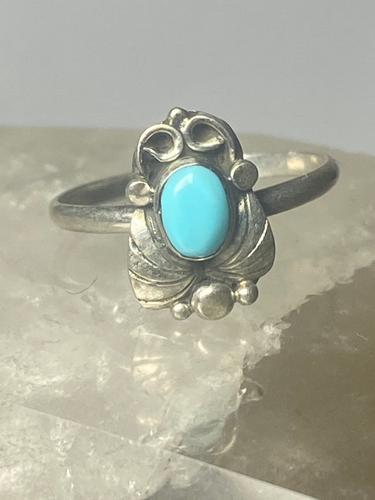 Turquoise ring leaves band southwest sterling silver women girls r