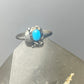 Turquoise ring leaves band southwest sterling silver women girls f