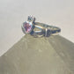 Claddagh ring pink ice marcasites love heart friendship sterling silver women girls
