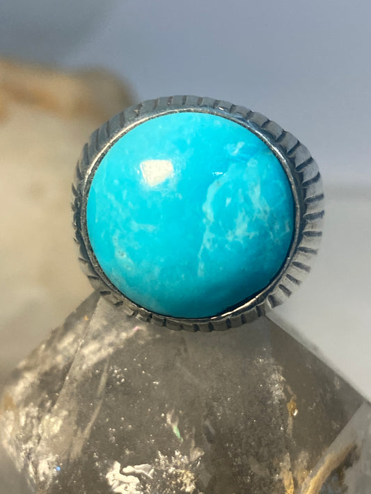 round blue stone ring southwest sterling silver women men