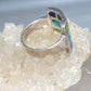 Turquoise ring size 5.75 coral band southwest sterling silver women girls