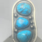 Navajo Ring long turquoise southwest sterling silver women