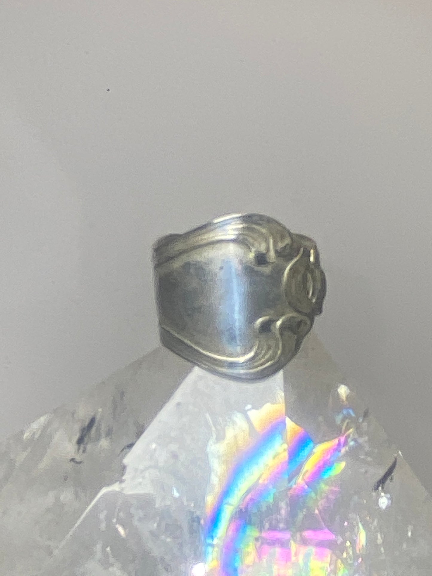 Spoon ring size 8  band  unknown metal