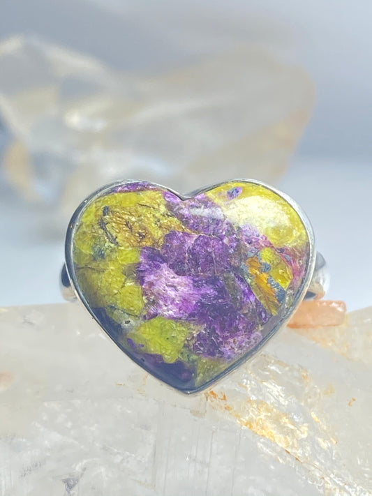 Heart ring gemstone valentine love sterling silver women girls