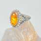 Amber ring sterling silver women