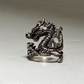 Dragon ring fire breathing band women sterling silver