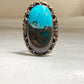 Turquoise ring long Navajo vintage sterling silver women
