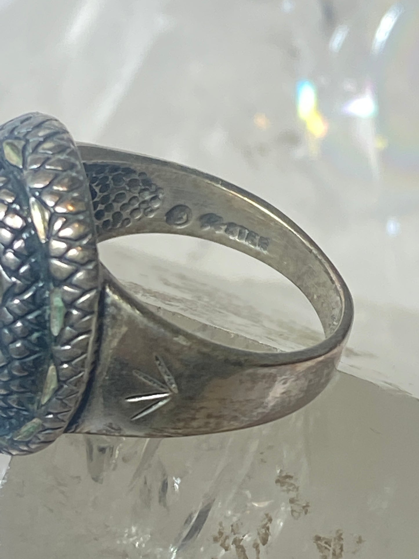 snake ring onyx band sterling silver women men
