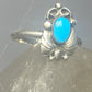 Turquoise ring leaves band southwest sterling silver women girls e
