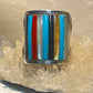 Turquoise ring size 8.25 cobblestone onyx coral MOP southwest sterling silver women men