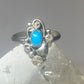 Turquoise ring southwest pinky floral leaves blossom baby children women girls  s