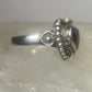 Heart poison ring size 7 onyx band sterling silver women