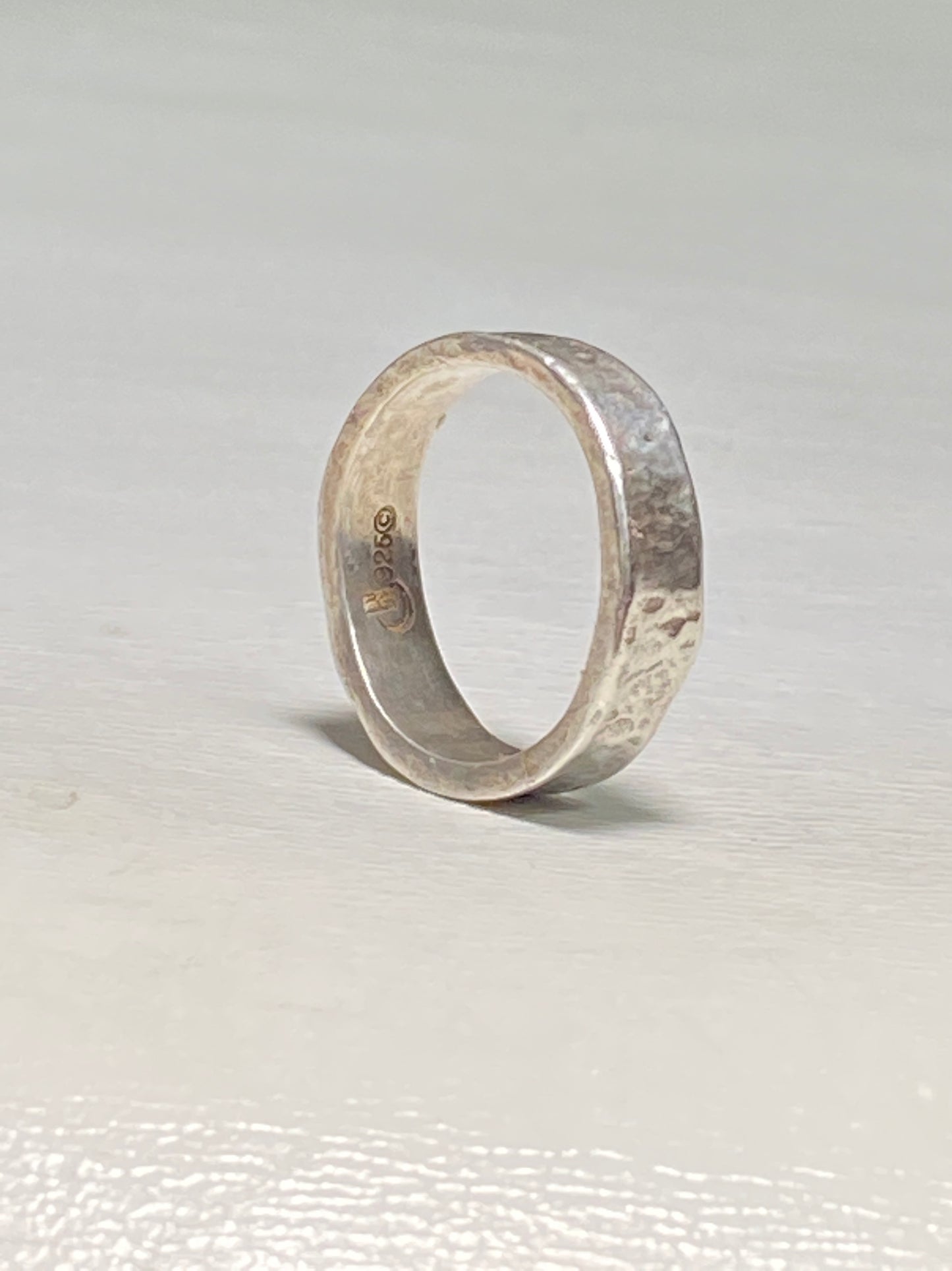Strength Ring Hammered Band sterling silver women girls