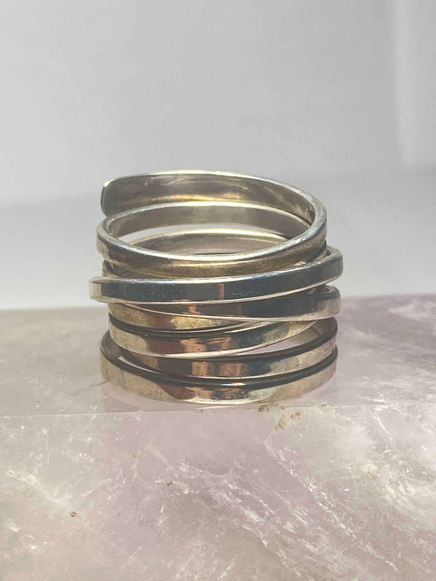 Wide Wrap Ring Chunky Band sterling silver women girls Mexico