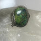 Turquoise ? ring size 7.50 leaves southwest  band sterling silver women