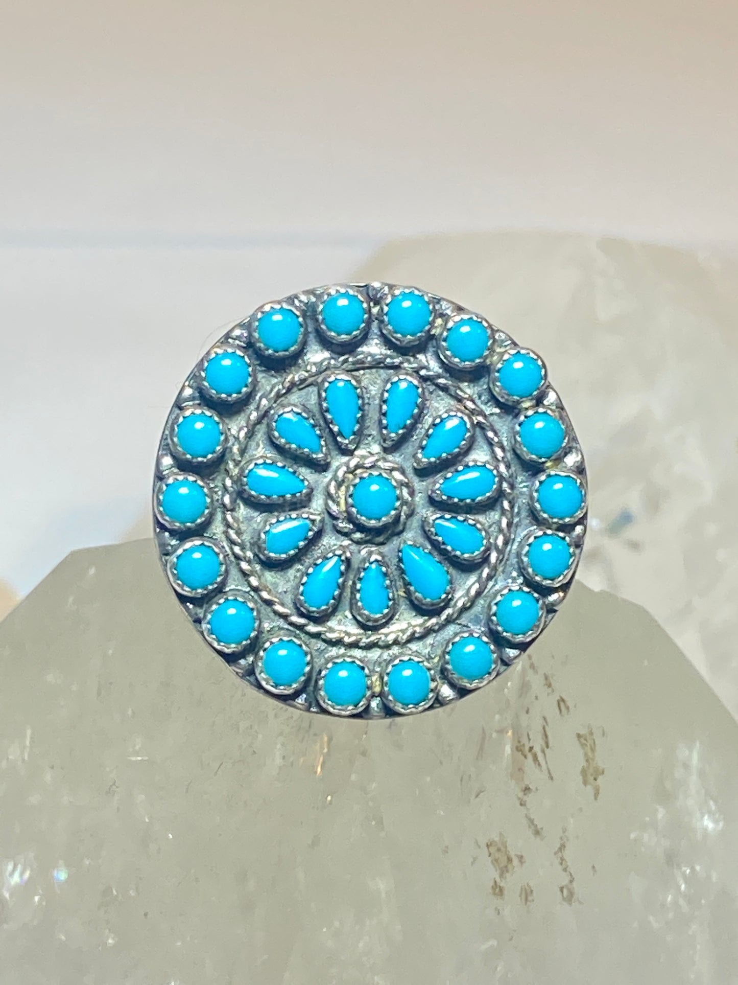 Zuni ring size 4.75 turquoise southwest petite point pinky sterling silver
