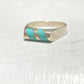 Turquoise ring pinky band sterling silver women boys girls