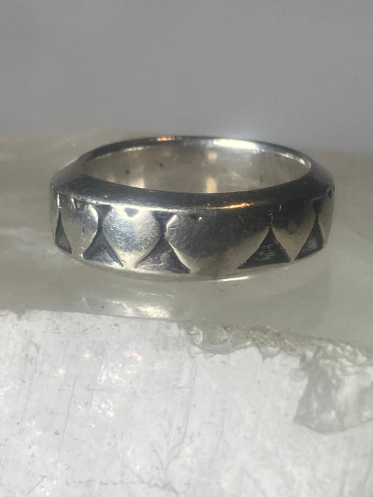 Heart ring size 6.25 love band  sterling silver women