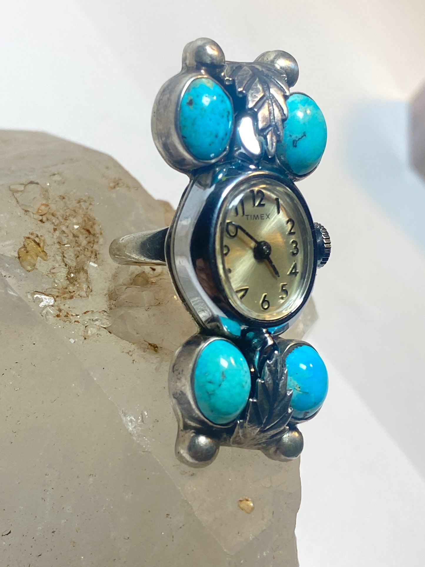 Turquoise ring watch southwest sterling silver women
