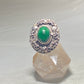 Poison Ring Mexico round green stone sterling silver women