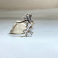 Butterfly ring size 7.75 flower marcasites band sterling silver women
