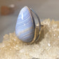 Blue lace agate ring size 6.25 long band southwest sterling silver women girls
