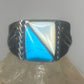 Turquoise ring size 7.75 MOP southwest  band sterling silver women