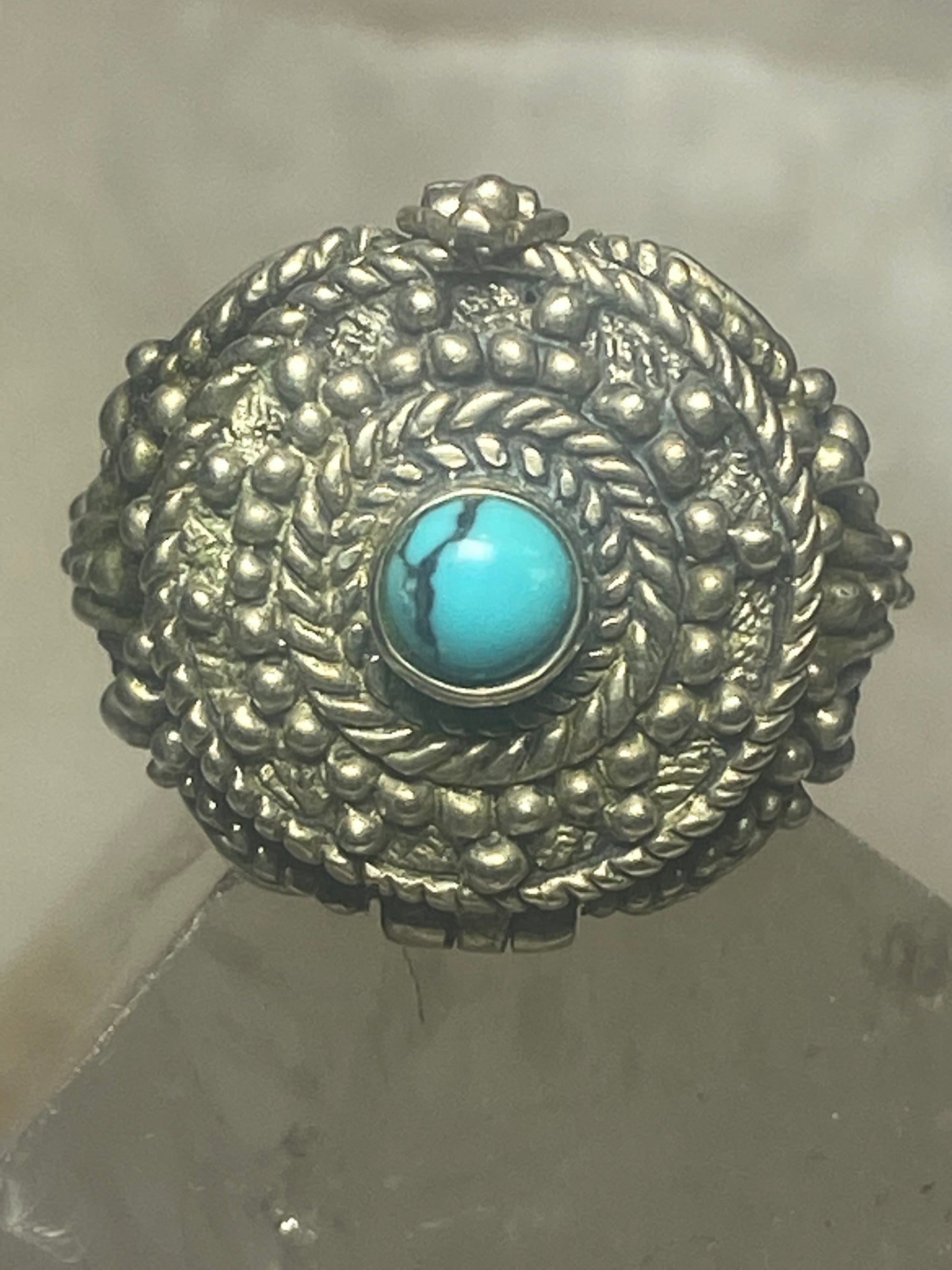 Poison ring boho turquoise sterling silver women