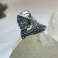 Lady face ring size 7.25 art deco marcasites  band sterling silver women