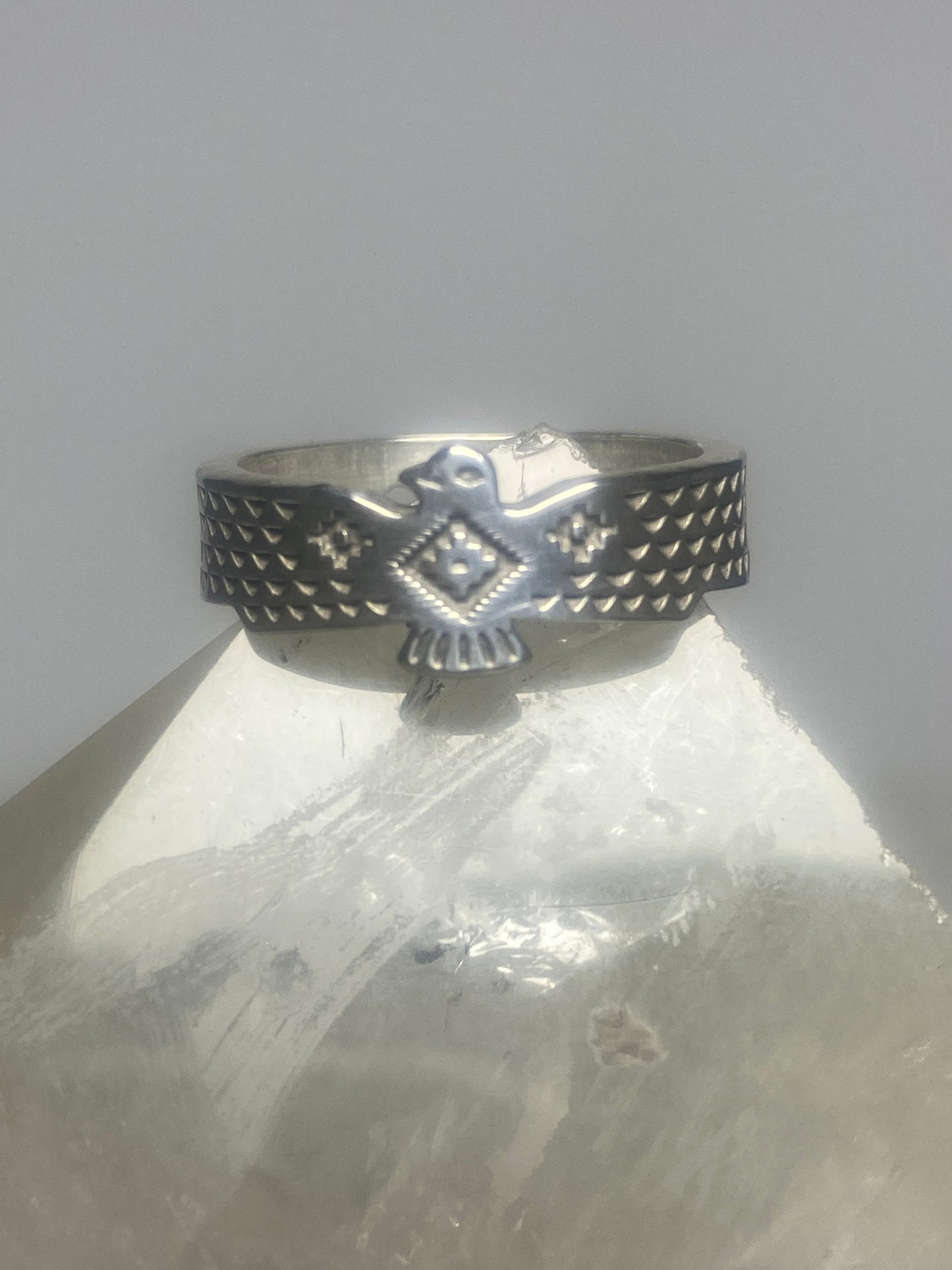 Phoenix  Ring sterling silver southwest band women men by T Skies